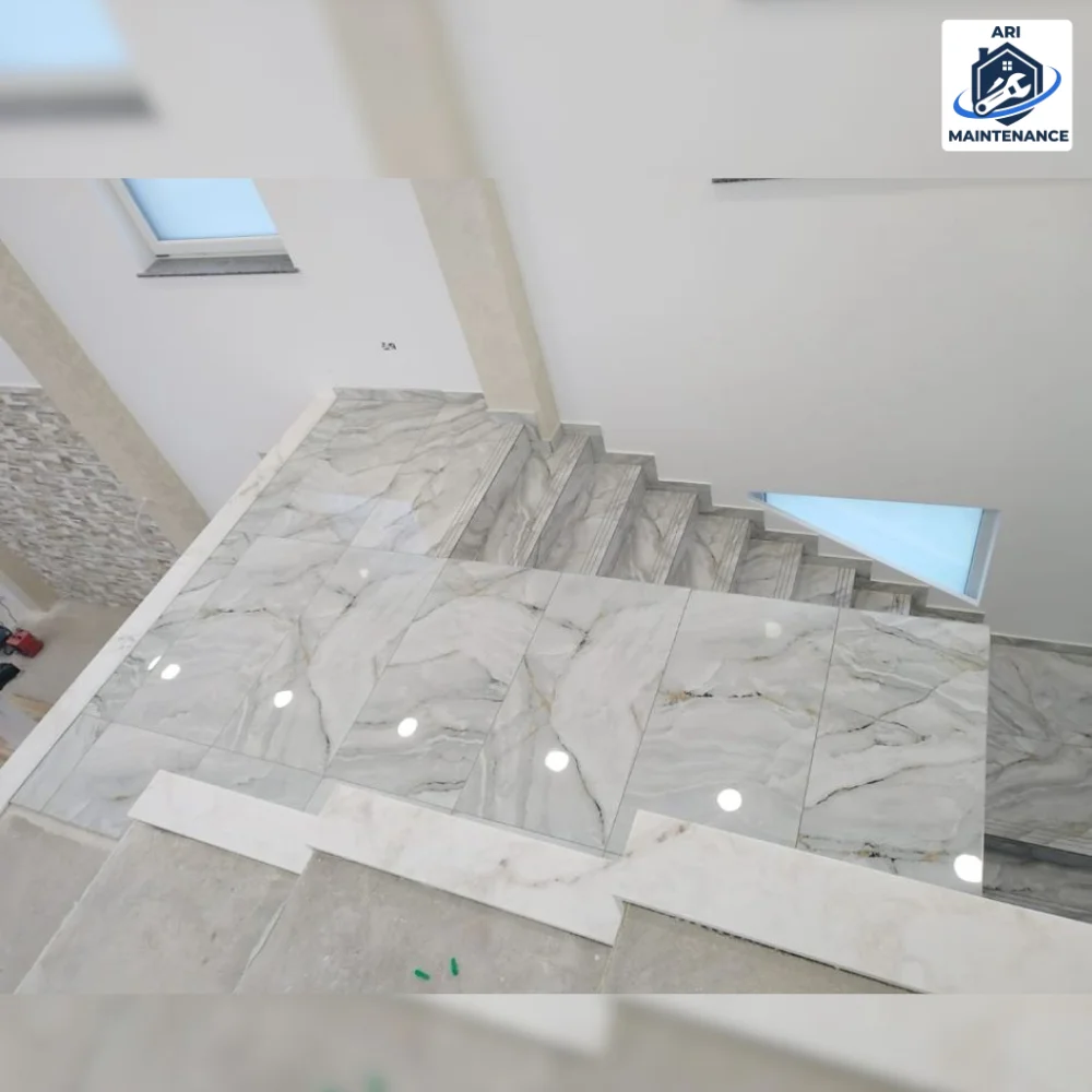 Marble staircase + landing in-progress