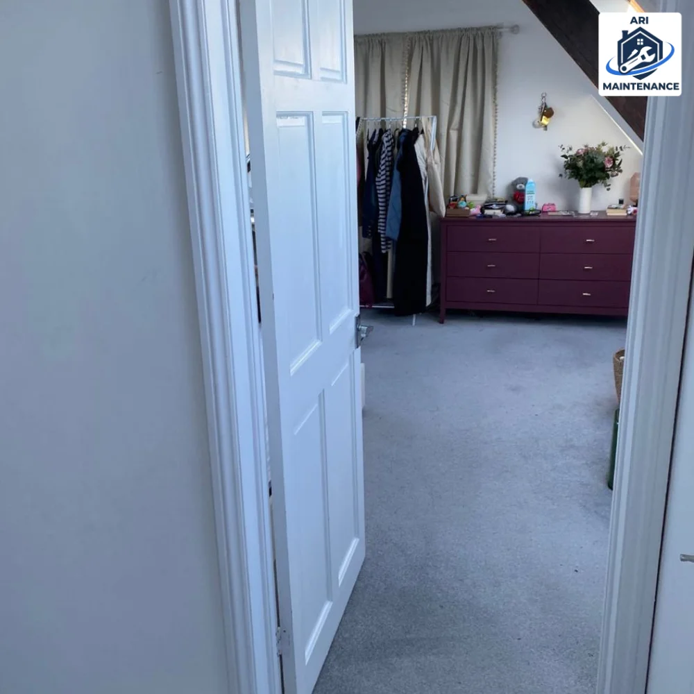 Bedroom doorway view (children's room)