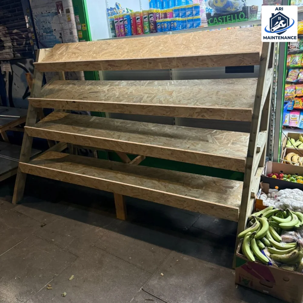 Indoor market tiered produce rack